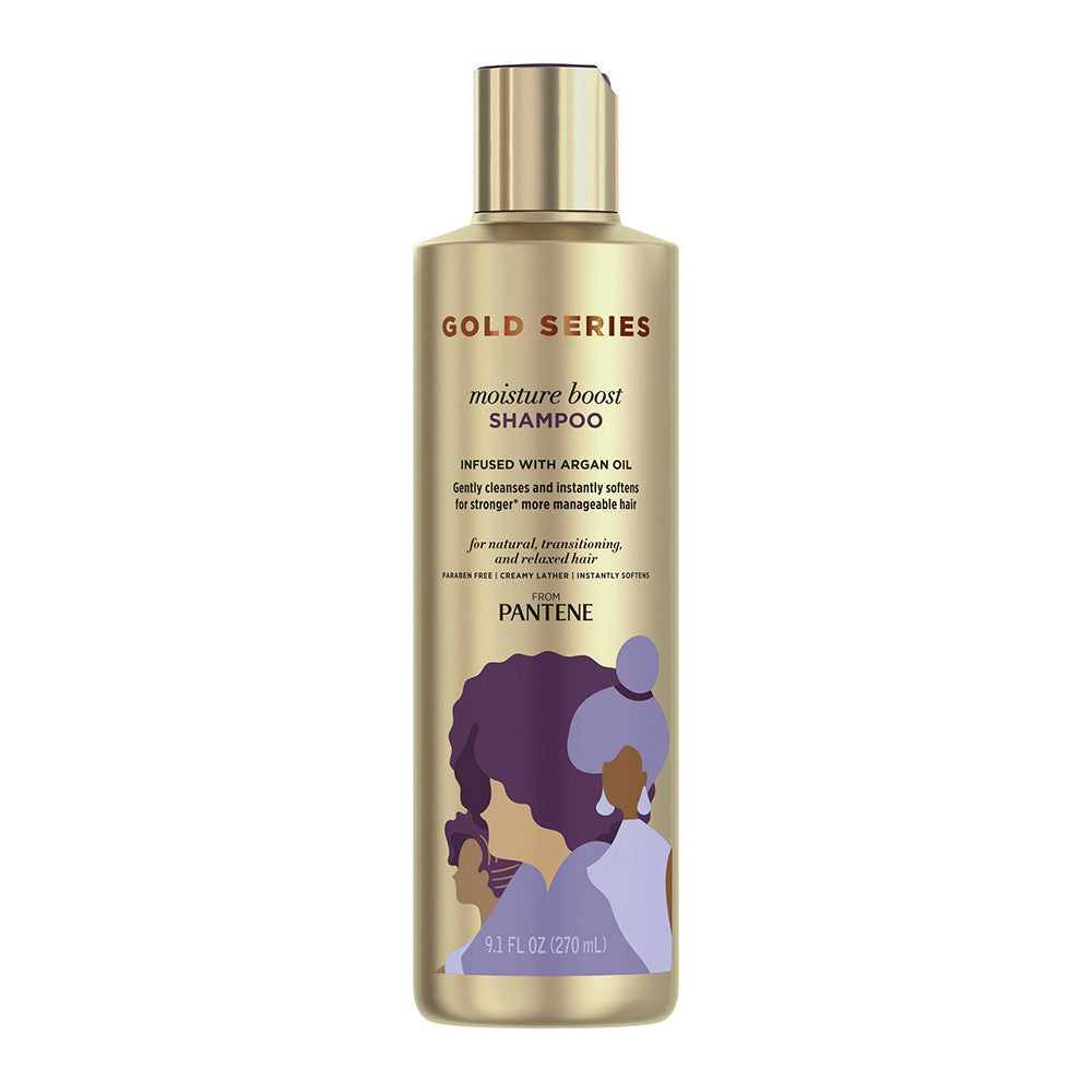 Pantene Gold Series Moisture Boost Shampoo Infused with Argan Oil, 9.1 Oz